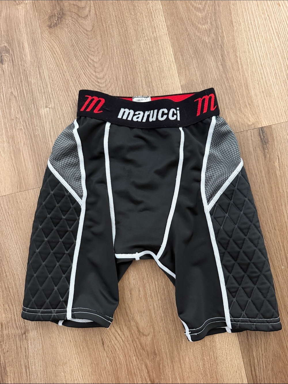 Marucci Youth Padded Baseball Sliding Shorts With Cup Pocket Black Size Small